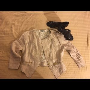 Gold, lace zip up jacket