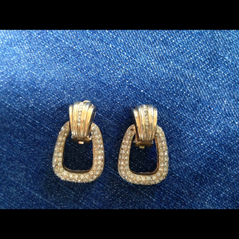 Vintage Christian Dior Rhinestone Earrings