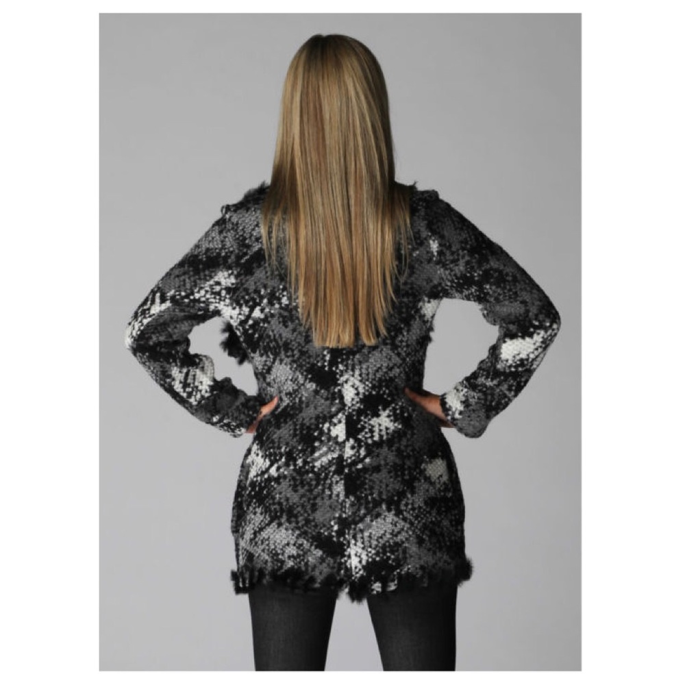 SOLD ❤️ hale bob // rabbit fur trimmed wrap coat - Picture 6 of 8