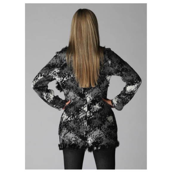 SOLD ❤️ hale bob // rabbit fur trimmed wrap coat - Picture 6 of 8