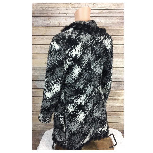 SOLD ❤️ hale bob // rabbit fur trimmed wrap coat - Picture 8 of 8