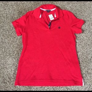 Brooks Brothers Women's Pique Polo Shirt-Red