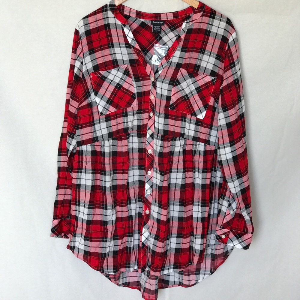 Red plaid tunic