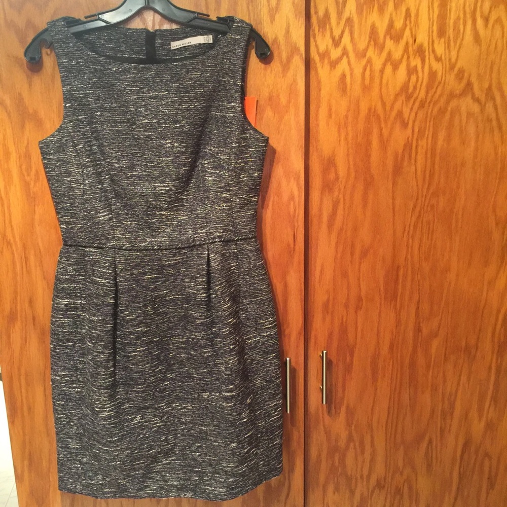 Karen Millen black and white Tweed dress