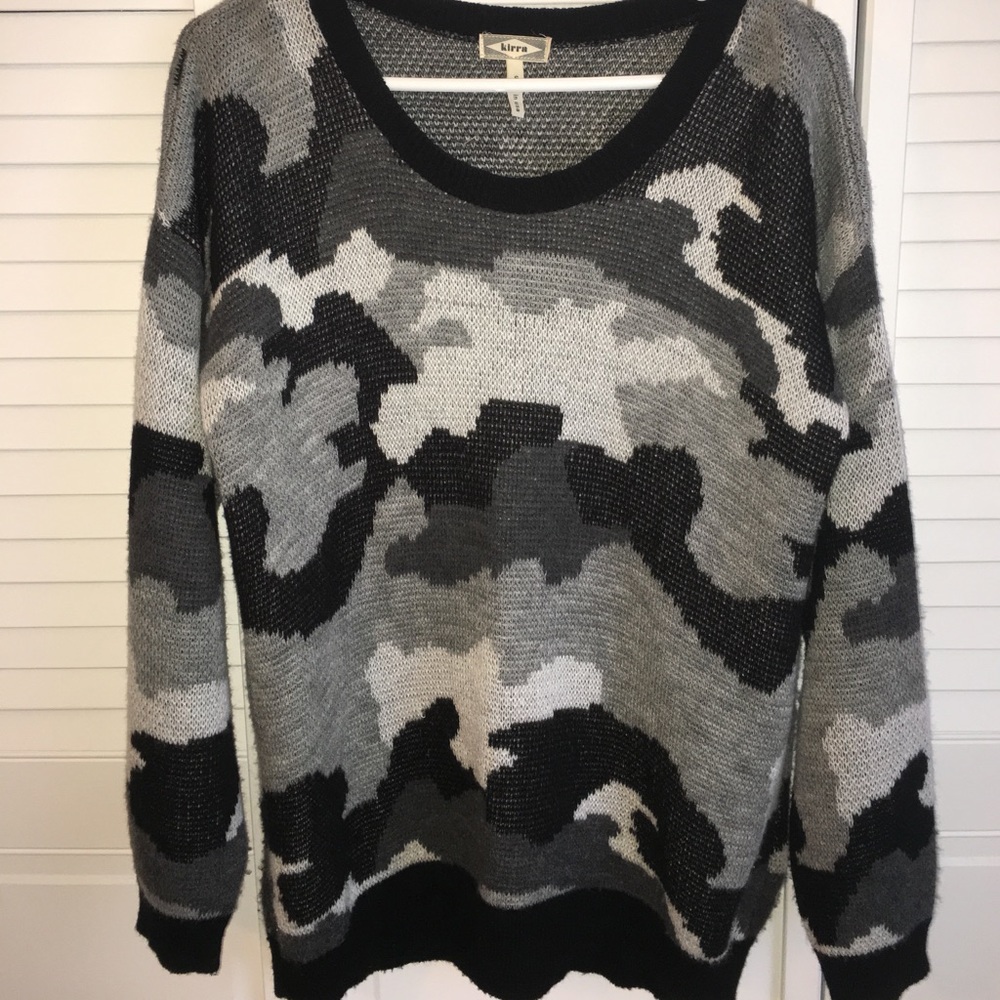 Camo sweater.