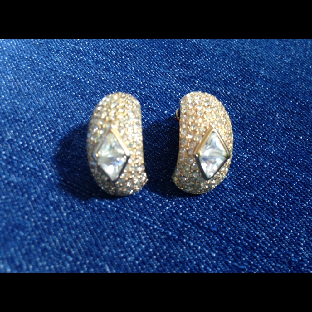 Vintage Christian Dior Rhinestone Earrings