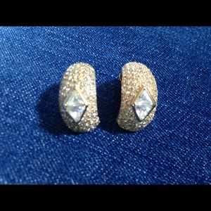 Vintage Christian Dior Rhinestone Earrings