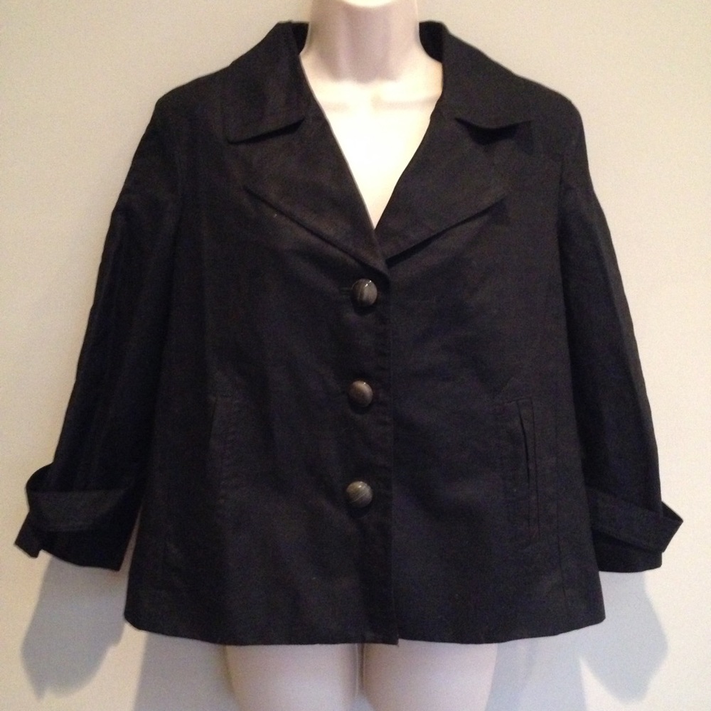 NEW Talbots Black Lined Jacket Size 10