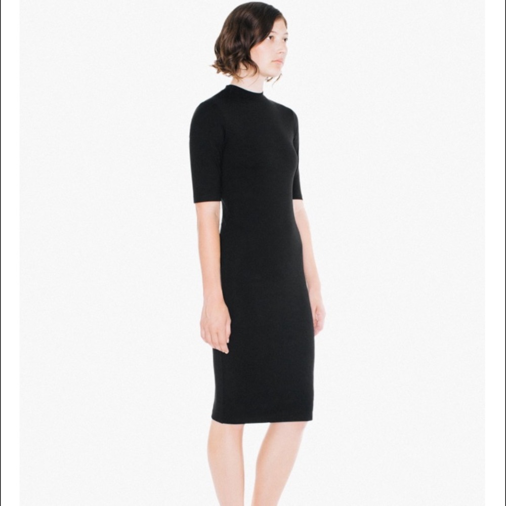 NWT American apparel midi mock neck ponte dress M