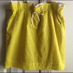 J.Crew Yellow Eyelet Paper-bag Waist Skirt 6