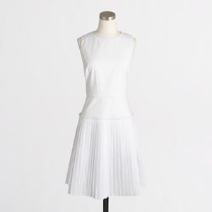 Jcrew Factory White Pleated Dress