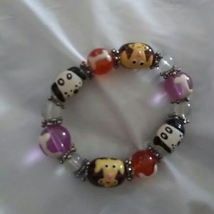 Glass bead dog bracelet