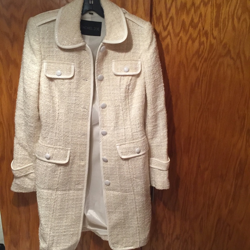 Rachel Zoe Snow White Button Up Tweed coat
