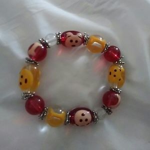 Glass bead dog bracelet