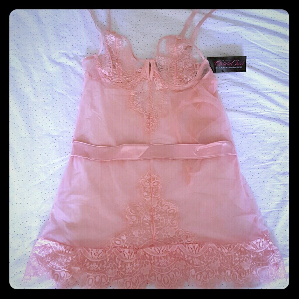 Cute pink babydoll lingerie
