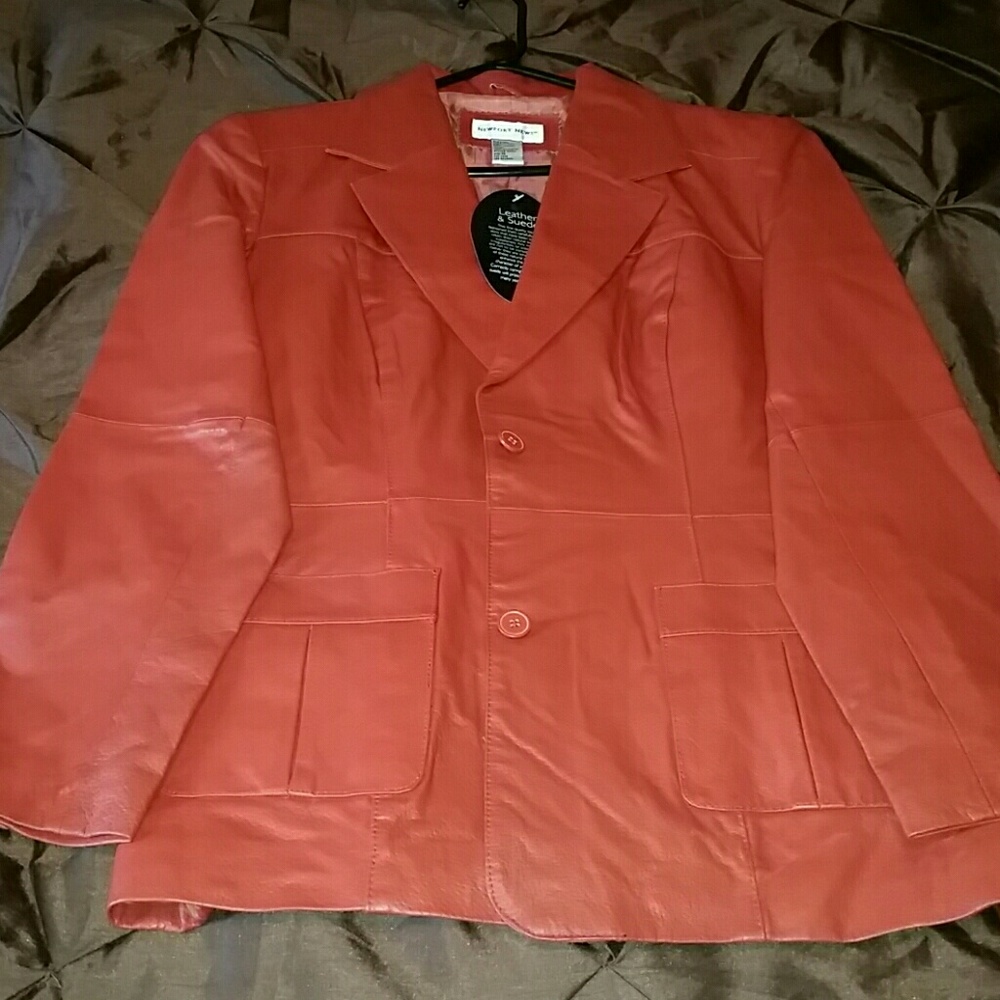 New!  Mid-length leather Blazer