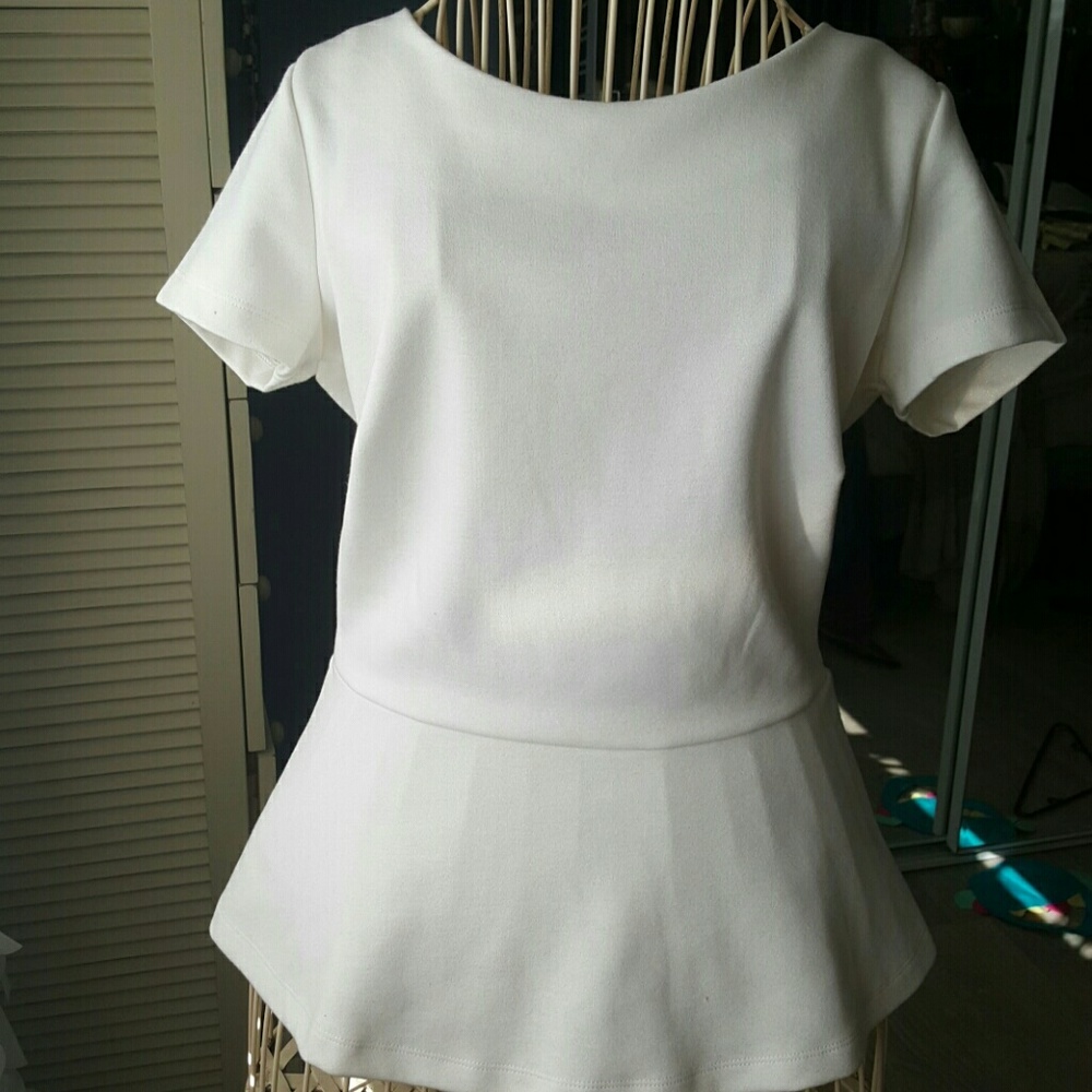 Peplum top gold zipper