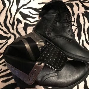Studded combat boots