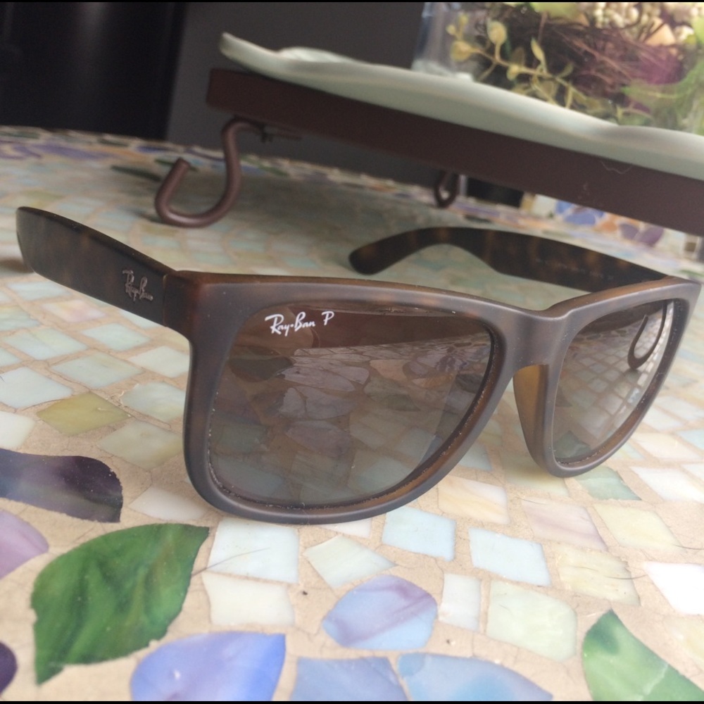 Ray Ban Justin Sunglasses Polarized Havana rubber