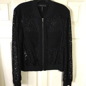 BCBGMAXAZRIA lace moto jacket