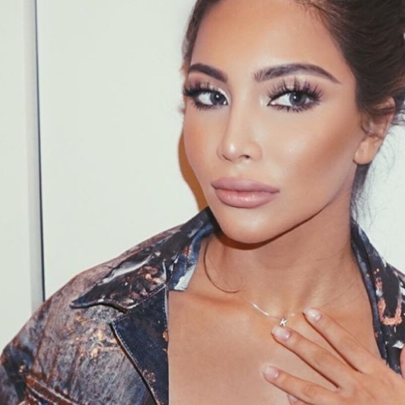 Gold Rhinestone Initial Necklace - Picture 2 of 4