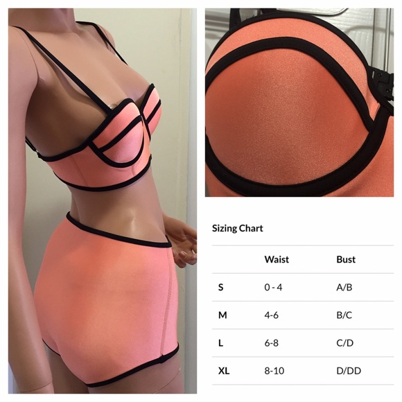 Orange Color Block High-Waisted 2-Pc Surf Bikinis - Picture 8 of 8