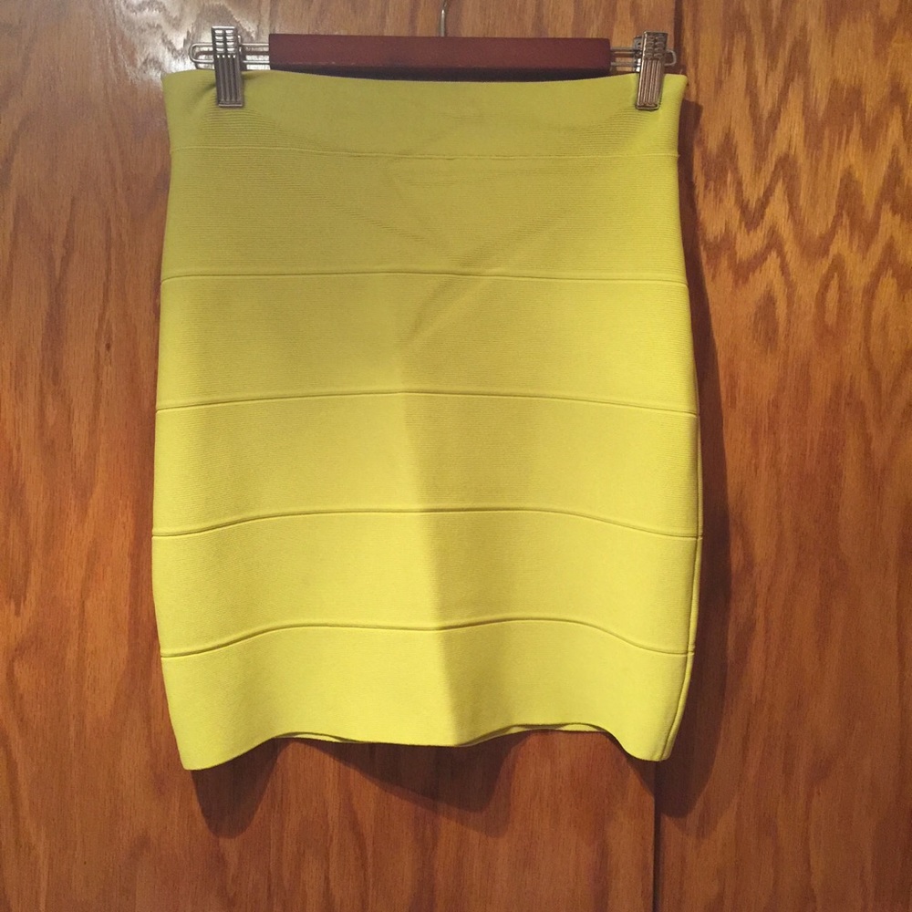 BCBG MaxAzria "Simone" lemon bandage skirt