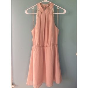 Hi-Neck Blush Dress