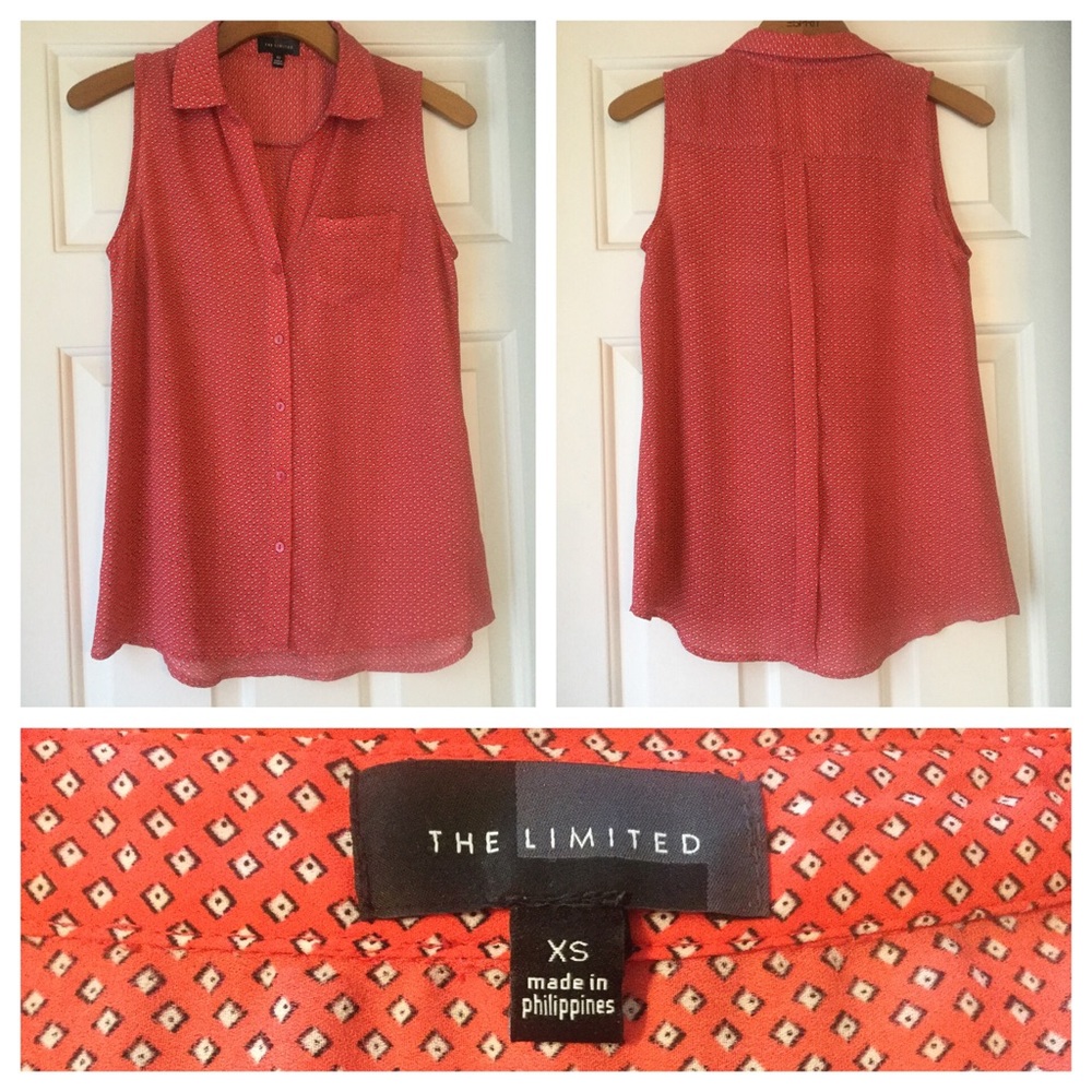 The Limited Button Down Sleeveless Top