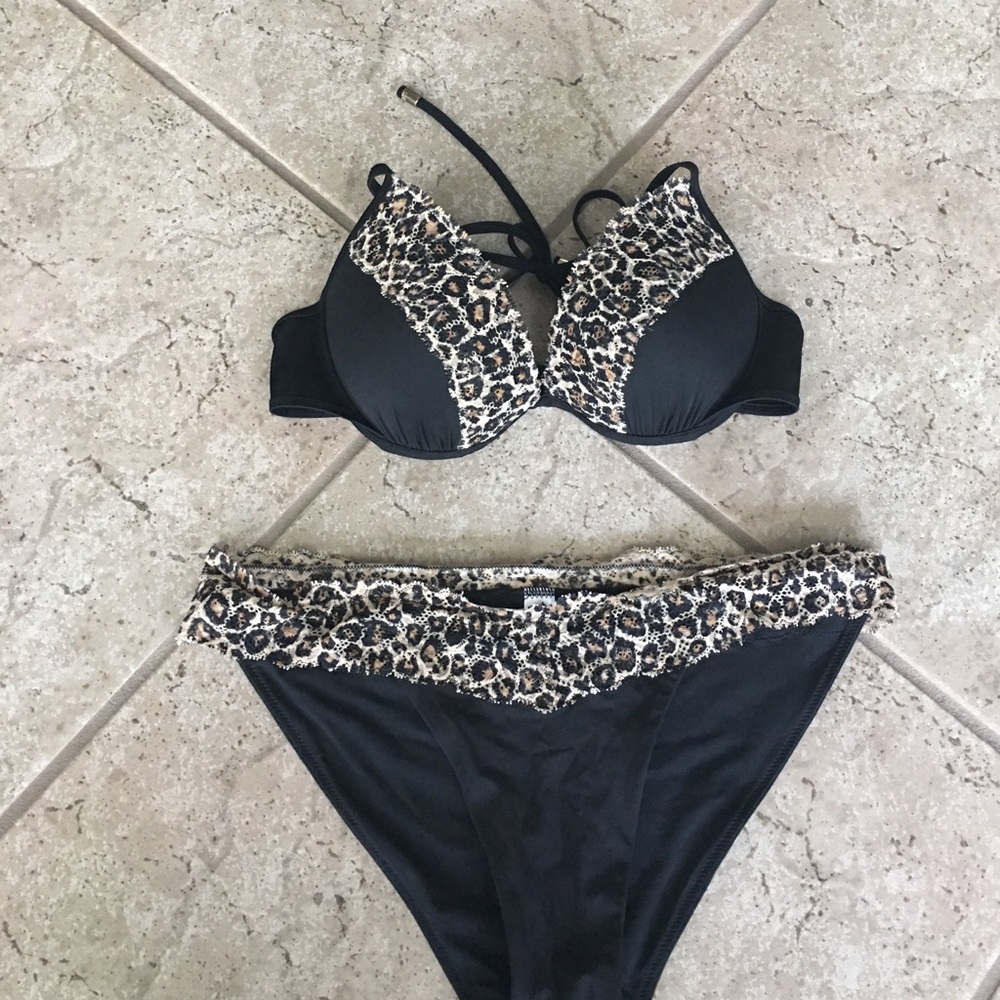 NWOT Victoria Secret PINK Leopard Bathing Suit Set