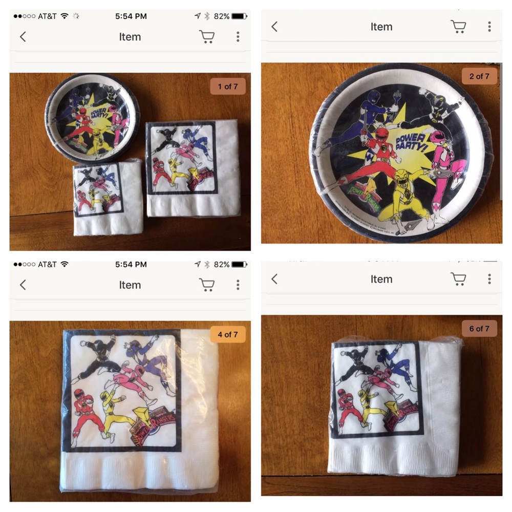 Vintage Mighty Morphin Power Rangers partyware