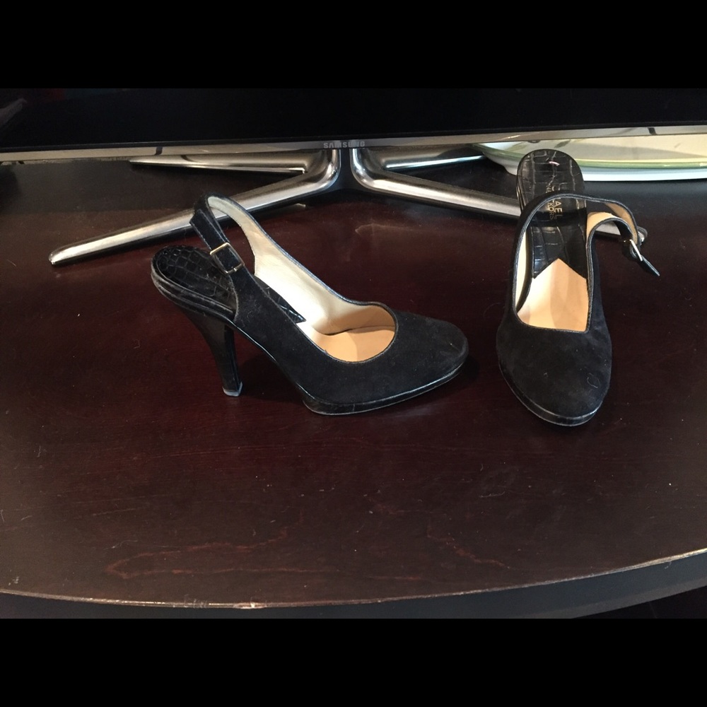 Michael Kors Black Suede Slingback Size 8.5