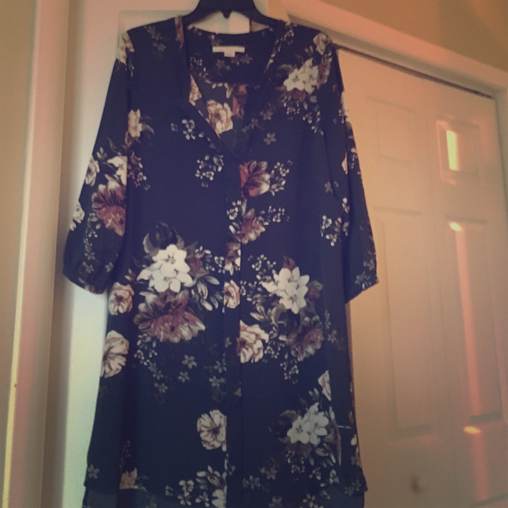 New floral shirt dress size M