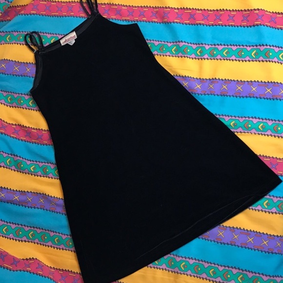 BLACK VELVET SLIP DRESS - Picture 1 of 1