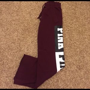 Pink brand burgundy boyfriend sweatpants size xs
