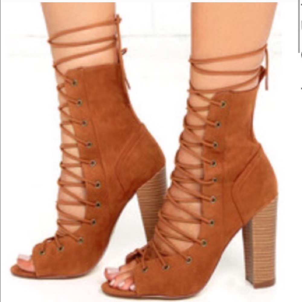 Sexy Lace Up Chunky Heels