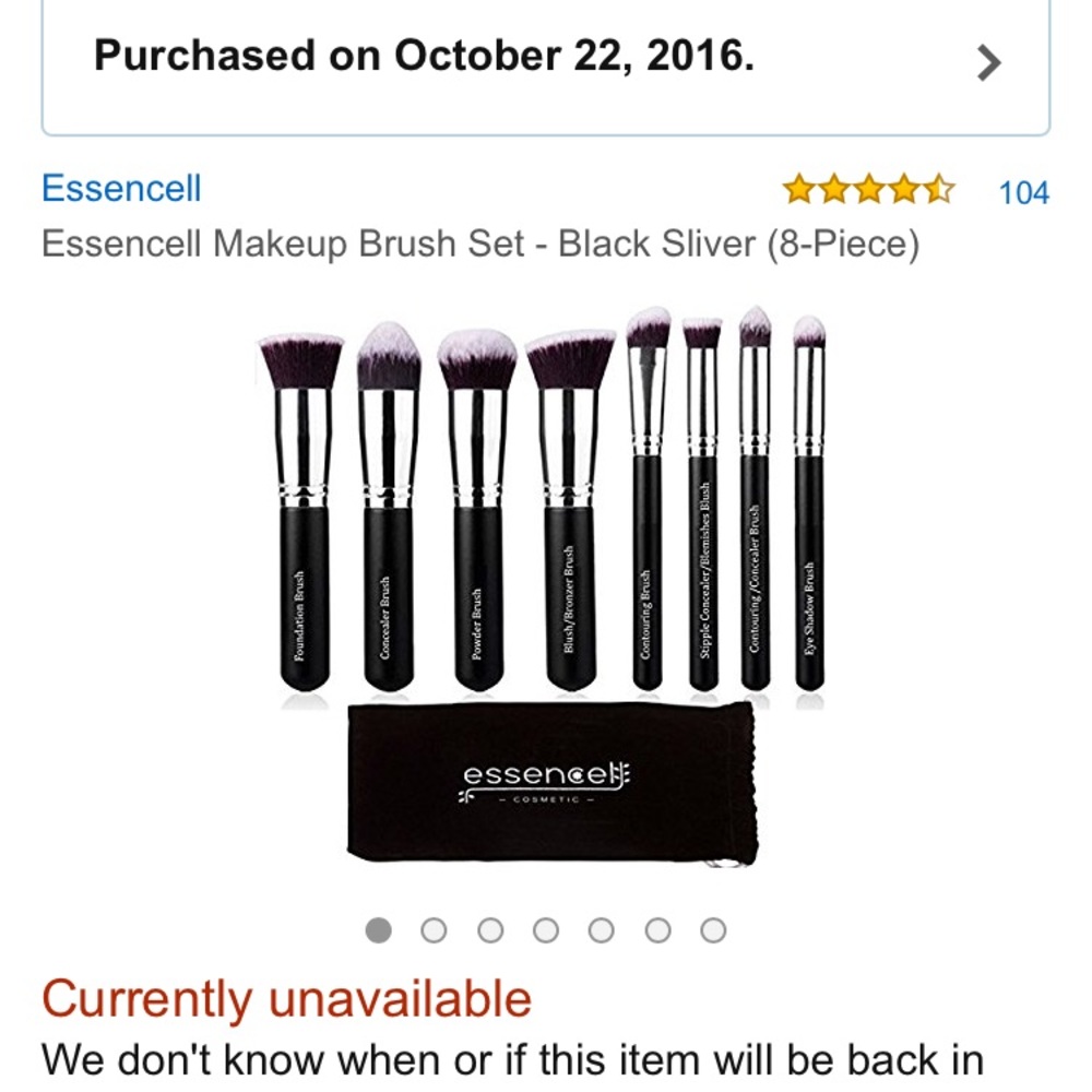 Essencell 8 pc makeup brushes plus 2, Bonus Blush