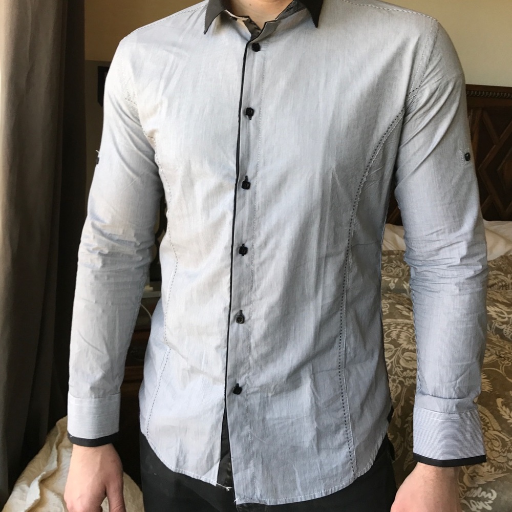 Slim fit dress man shirt