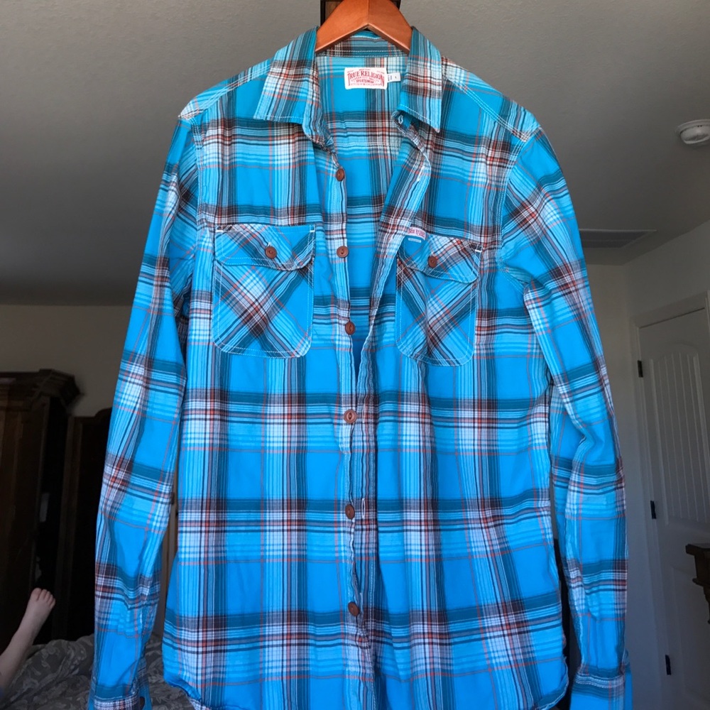 New True Religion button down shirt. Slim fit