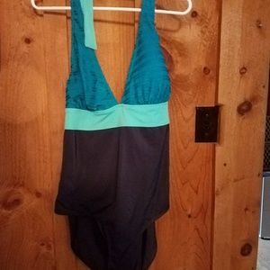 one piece halter plus swimsuit