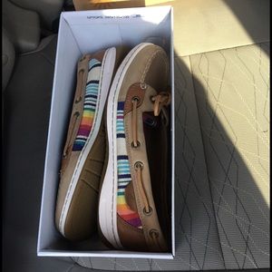 Sperrys - size 8 - rainbow sides
