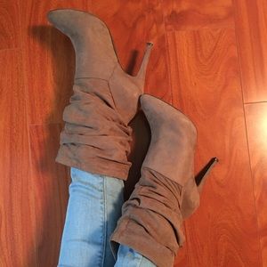 Mid Calf nude booties
