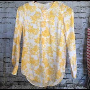 J. Crew Factory Printed Crepe Henley Tunic Sz XXS