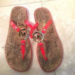 Fun orange/pink Michael Kors sandals size 7