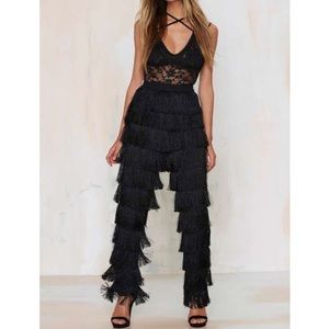 NWT LAVISH ALICE 💋 FRINGE TROUSERS