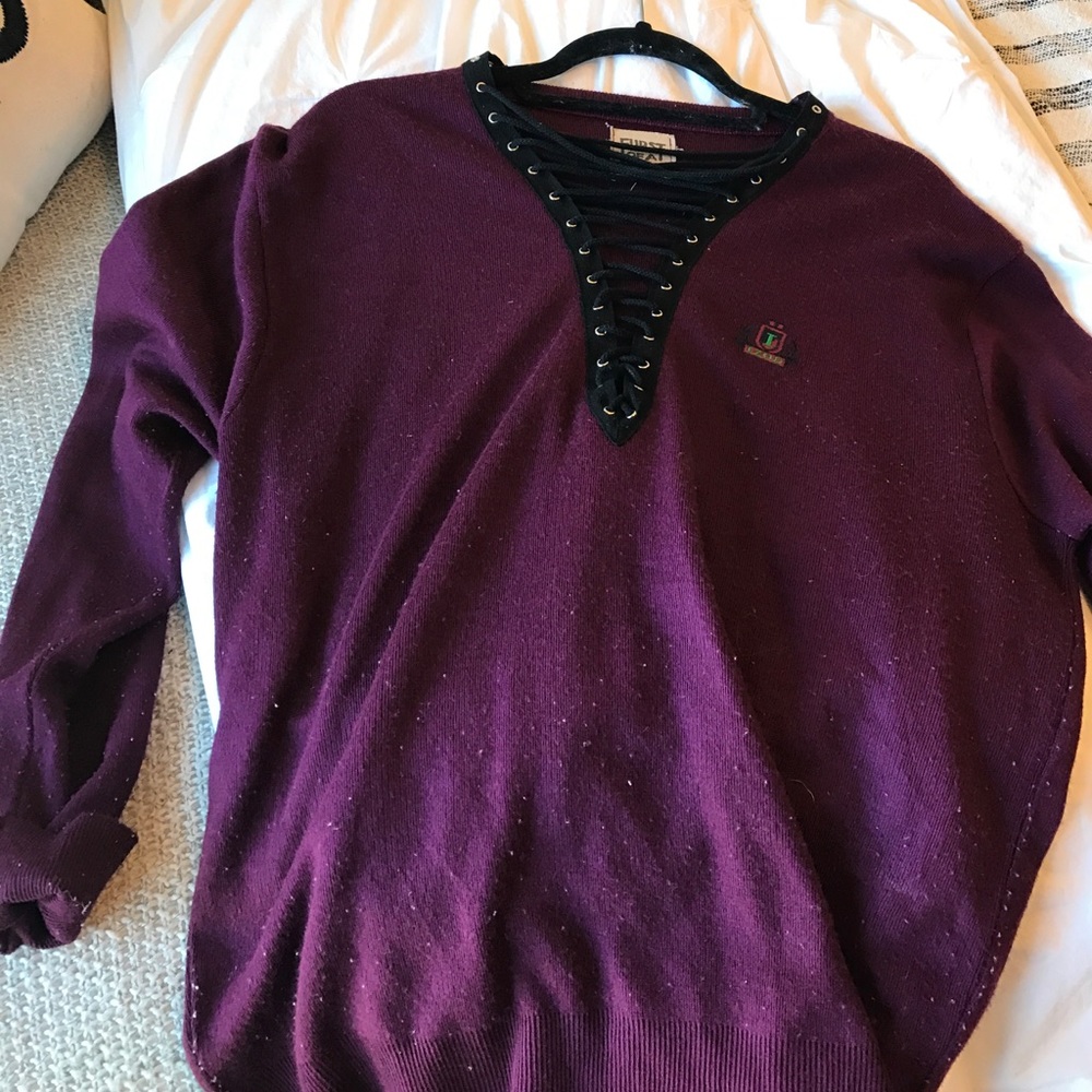 LF Furst of a Kind lace up sweater
