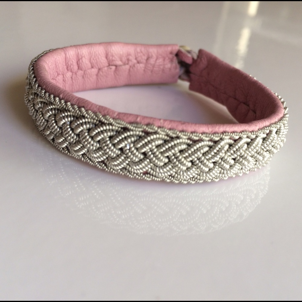 Lapland Sami Braided Pewter & Leather Bracelet