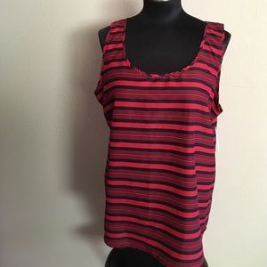 NWT Faded Glory red/navy striped tank top blouse