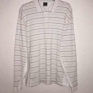 White striped NIKE long sleeve polo. Never worn
