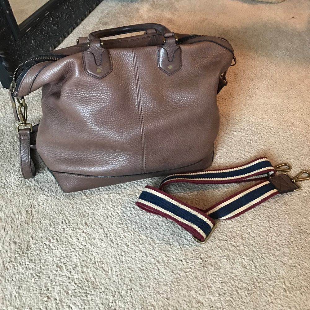 MADEWELL brown leather crossbody/ tote